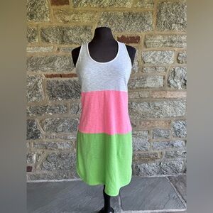 Lilly Pulitzer Sleeveless Colorblock Dress - white, Pink, and Green